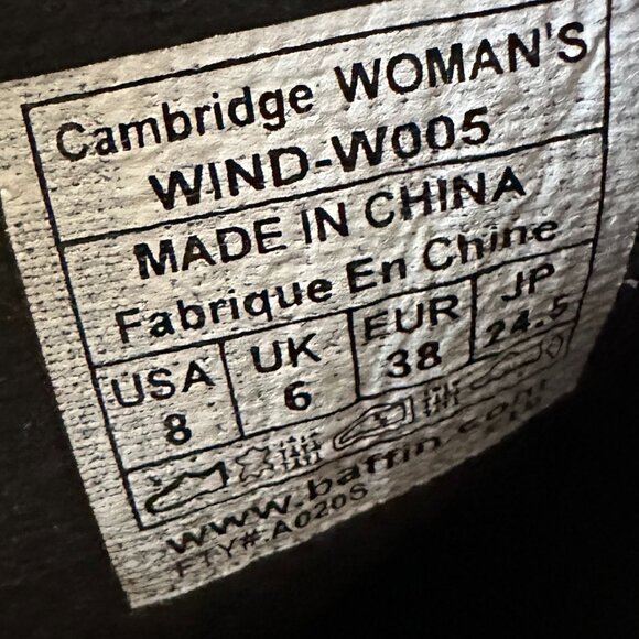 Baffin Cambridge Brown Waterproof Leather Boots Women's 8 Barley Calf Length - Picture 5 of 5